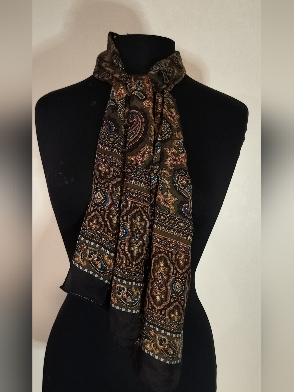 Echo Paisley Scarf in Brown, Black, Blue
